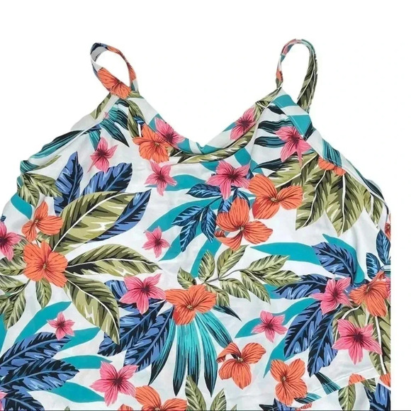 Swim Solutions Floral Print Montego Bay Underwire Tankini Top - Picture 5 of 9